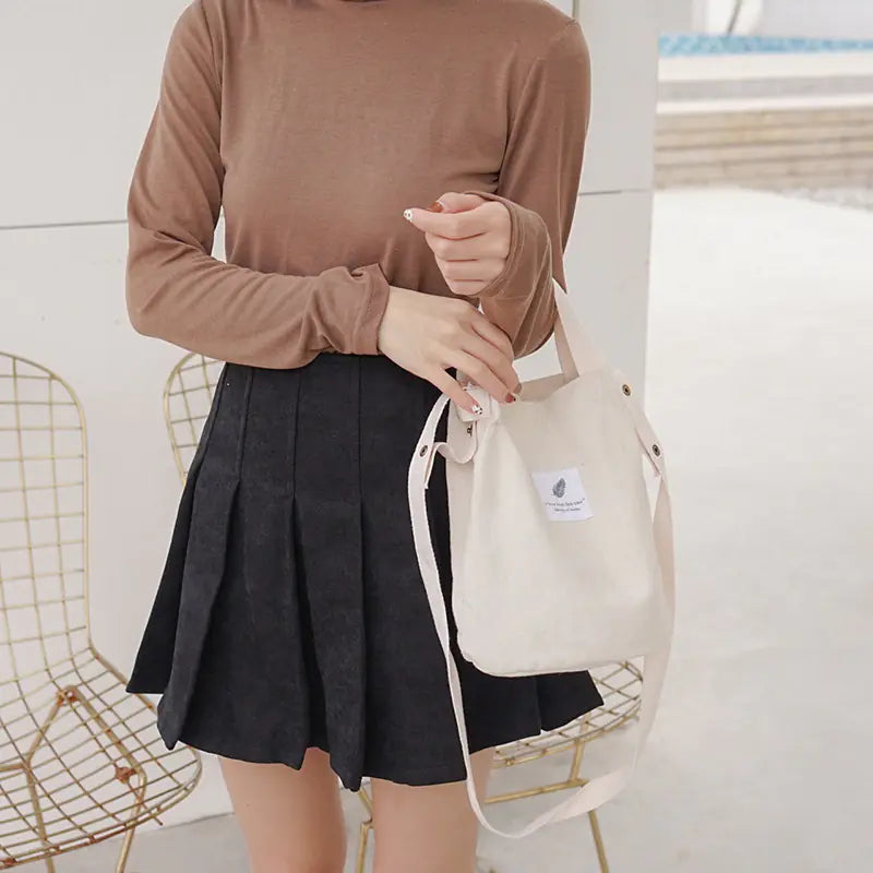 Canvas Crossbody Bucket Bag for Phone