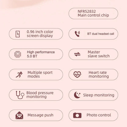 2-In-1 Smart Bracelet With Wireless Earbuds - Fitness Tracker, Heart Rate Monitor & Music Control