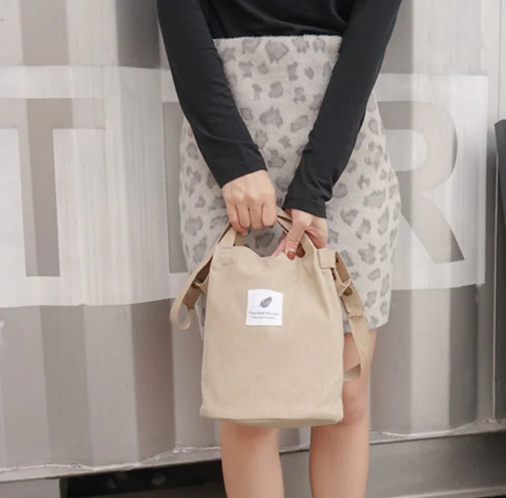 Canvas Crossbody Bucket Bag for Phone