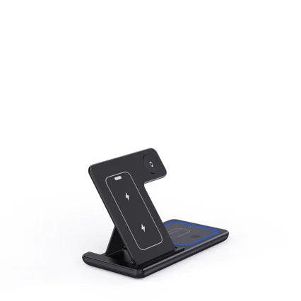 3 In 1 Wireless Charger Station – Fast Qi-Certified, Foldable Design with Magnetic Components
