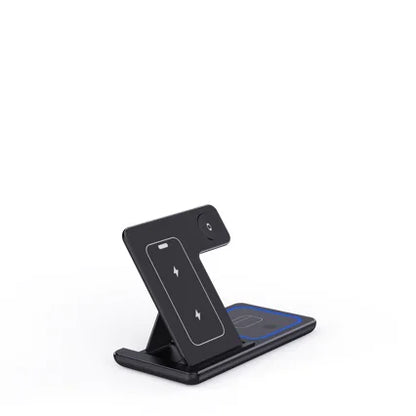 3 In 1 Wireless Charger Station – Fast Qi-Certified, Foldable Design with Magnetic Components