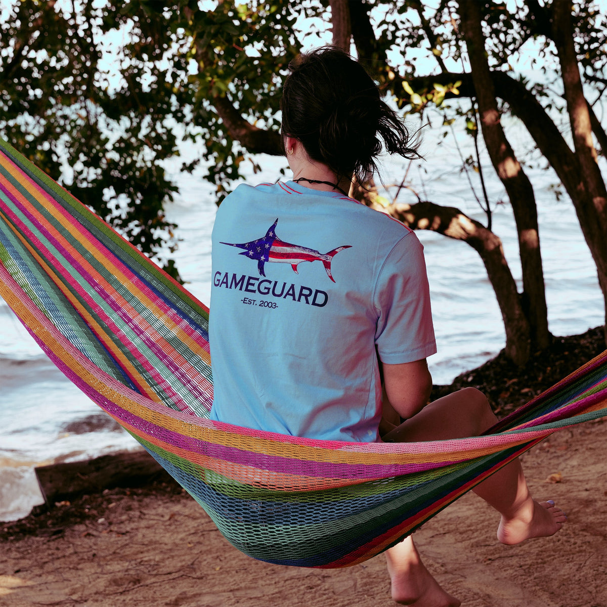 GameGuard RainWater graphic T-shirt featuring a vibrant rainwater-inspired design on a casual cotton tee.