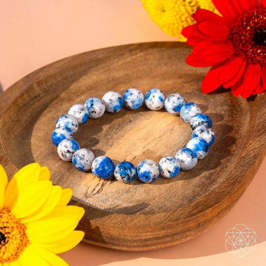 Rare K2 stone bracelet from Conscious Items featuring natural stone beads ideal for spiritual adventure and meditation.