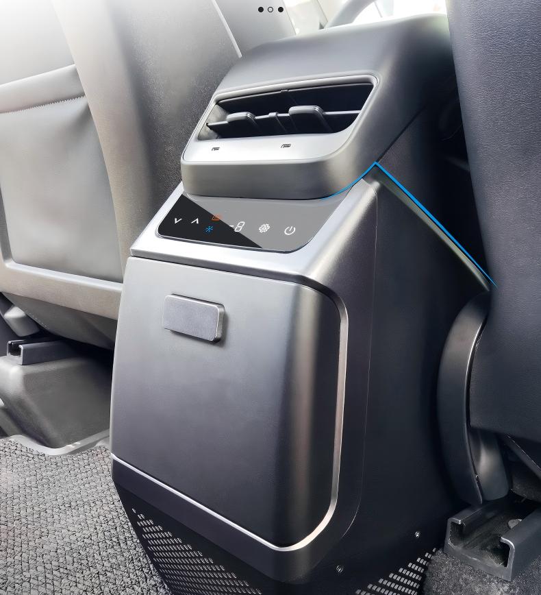 Rear armrest box refrigerator for Tesla Model Y, compressor cooling, 40-minute fast cool, easy non-destructive installation by Tesery.