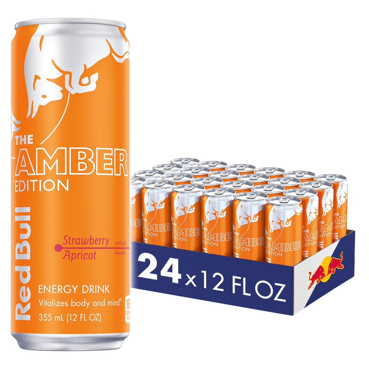 Red Bull Energy Drink Variety Pack with White Peach, Iced Vanilla Berry, Pink Edition, 8.4 fl oz cans, 24-pack in two boxes.
