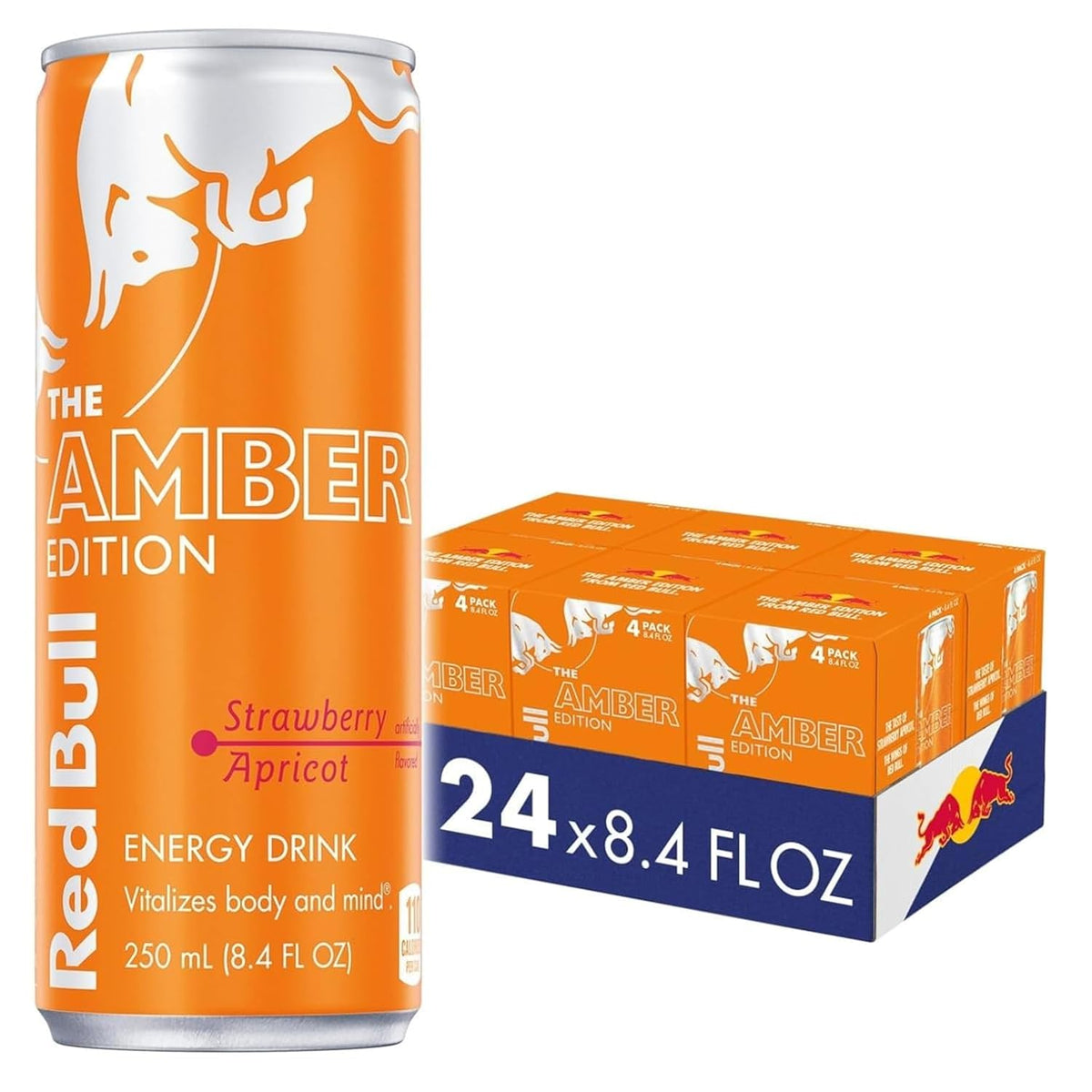 Red Bull Energy Drink Variety Pack with White Peach, Iced Vanilla Berry, Pink Edition Wild Berries cans, 8.4 fl oz, 24-pack.