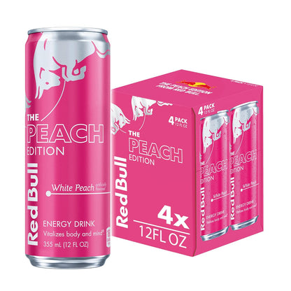 Red Bull Iced Vanilla Berry energy drink cans, 8.4 fl oz, stacked in packs, featuring red, white, and berry-themed design.