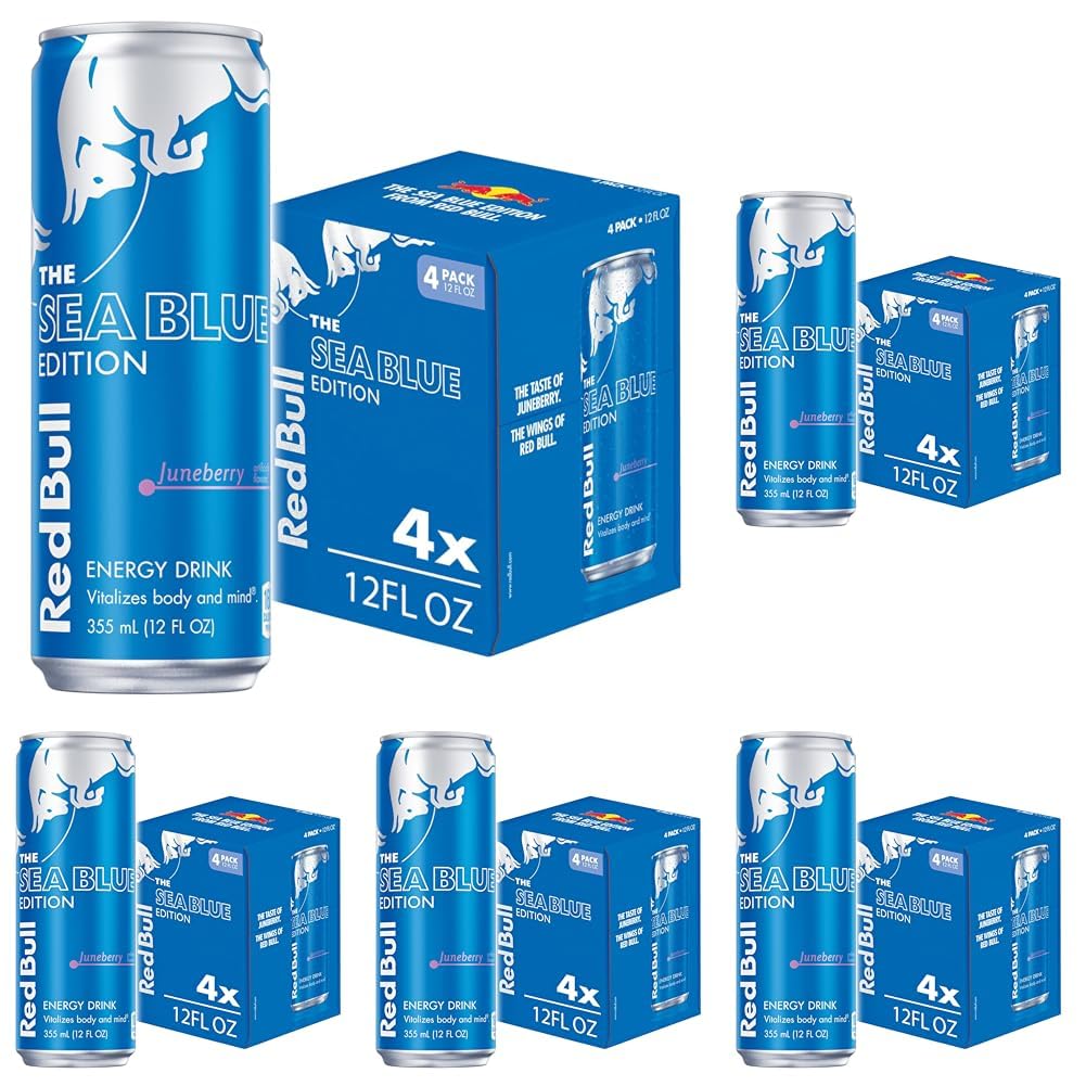 Four cans of Red Bull Red Edition Watermelon Energy Drink, 8.4 fl oz, with vibrant red and watermelon graphics on the label.