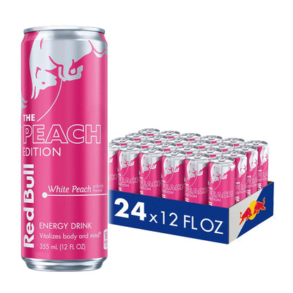 Four cans of Red Bull Red Edition Watermelon Energy Drink, 8.4 fl oz each, with vibrant watermelon-themed packaging.