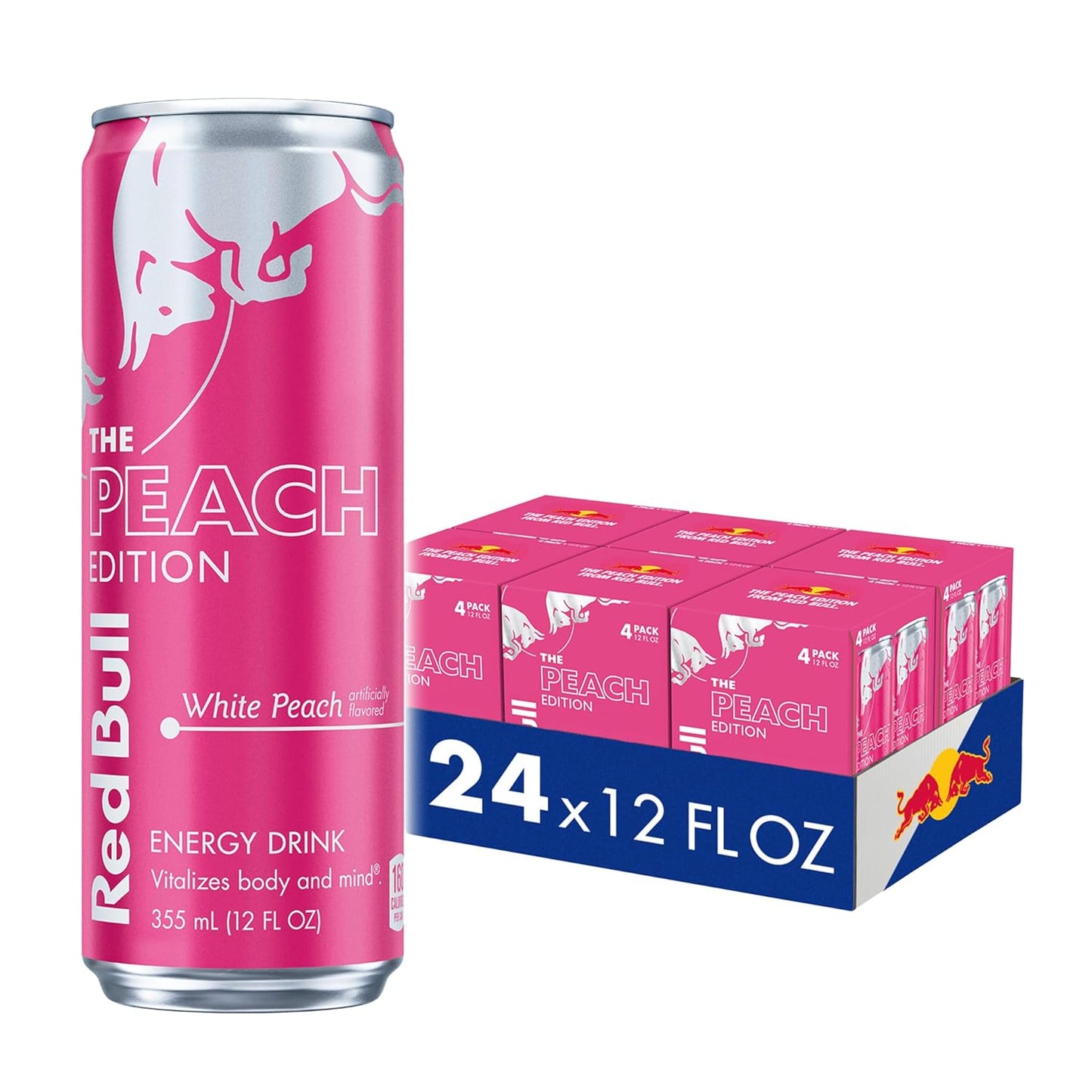 Four cans of Red Bull Red Edition Watermelon Energy Drink, 8.4 fl oz each, arranged in a pack, with vibrant watermelon-themed branding.