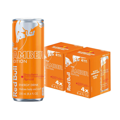 Red Bull Summer Edition Sudachi Lime energy drink cans, 12 fl oz, pack of 24, showing vibrant red and lime-themed design.