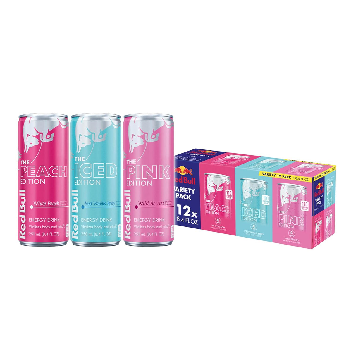 Six packs of Red Bull Summer Edition Sudachi Lime energy drinks, 8.4 fl oz cans with caffeine, taurine, and B vitamins.