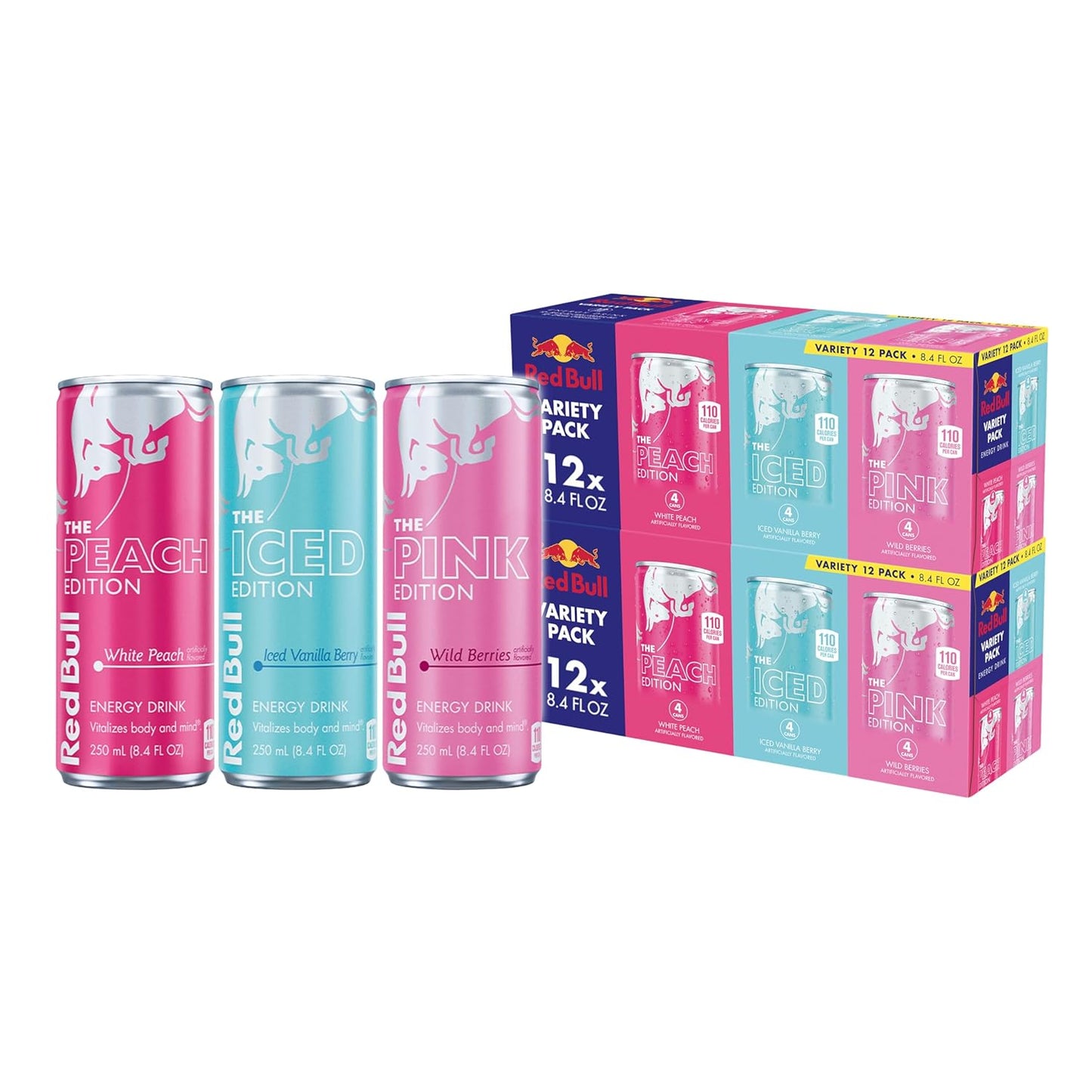 Six packs of Red Bull Summer Edition Sudachi Lime energy drinks, 8.4 fl oz cans with caffeine, taurine, and B vitamins.