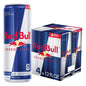 Six packs of Red Bull Energy Drink cans, 8.4 fl oz each, featuring red and silver branding and energy drink labels.