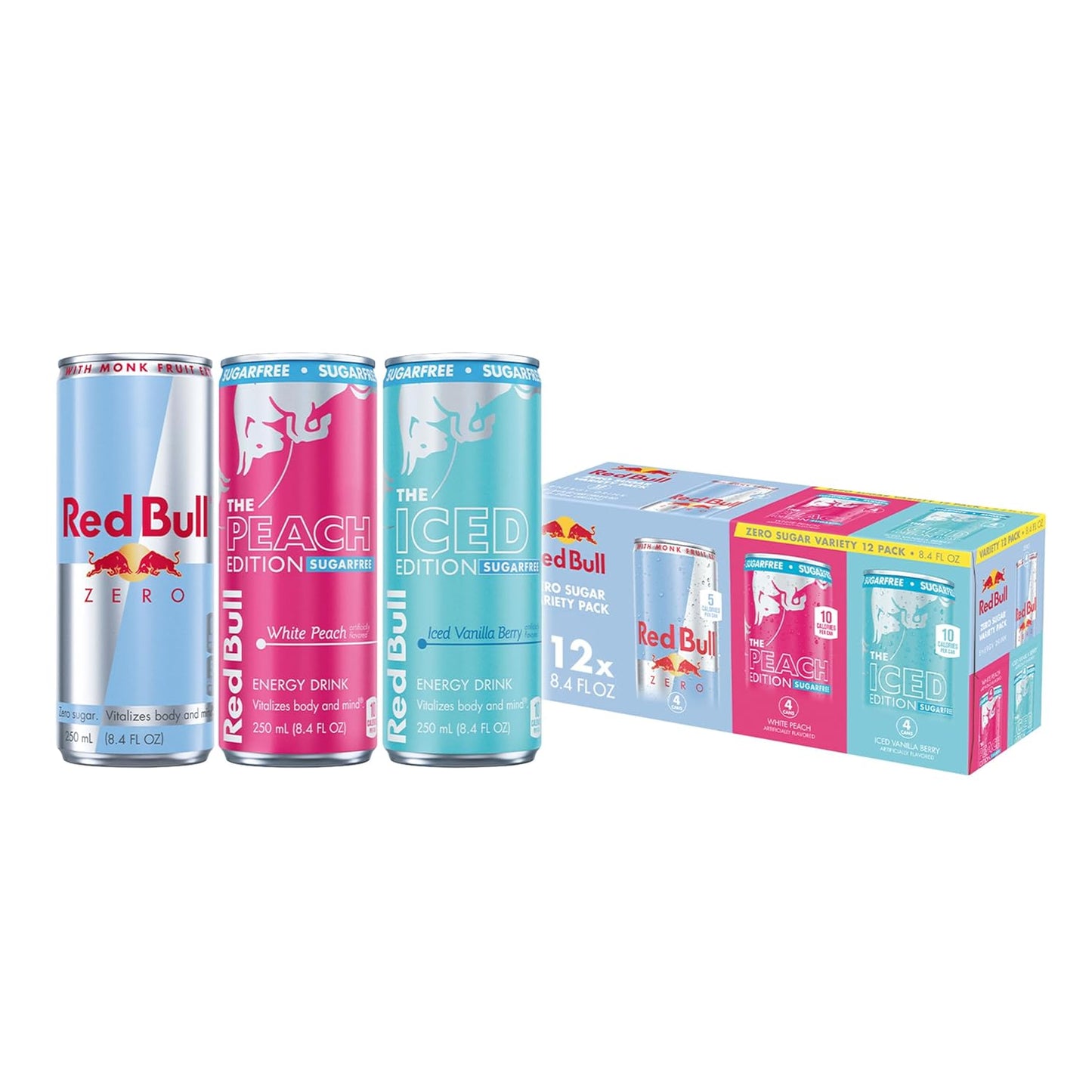 Red Bull Sugar-Free Summer Edition Sudachi Lime Energy Drink cans, 12 fl oz, pack of 24, with caffeine, taurine, and B vitamins.