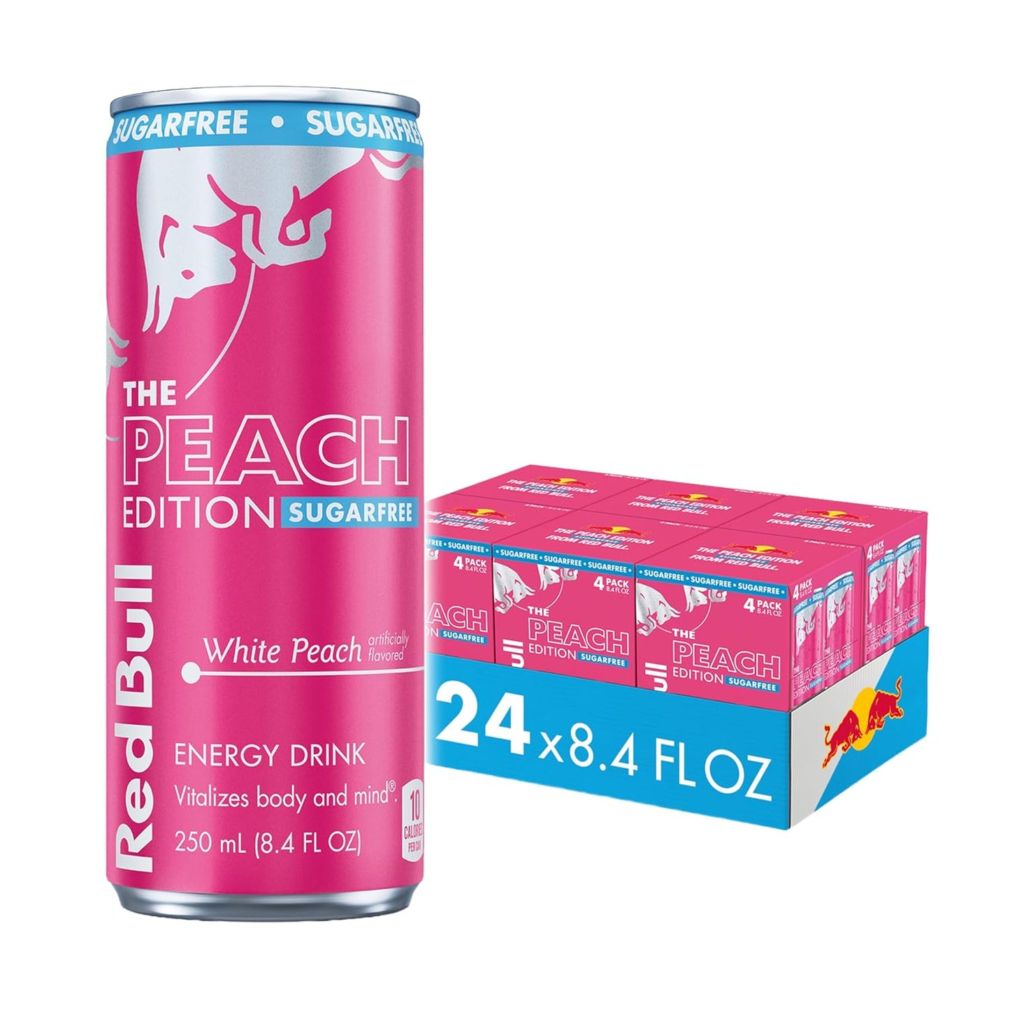 Red Bull Summer Edition Sudachi Lime Sugar-Free Energy Drink cans, 12 fl oz, 24-pack, featuring vibrant red and green design.