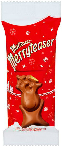 Mars Merry Teasers Reindeer chocolate candy in 29g festive packaging, featuring a reindeer design for holiday treats.