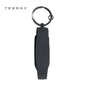 Silicone key fob cover for Tesla Model S and X with metal buckle, offers scratch protection and OEM-quality fit.
