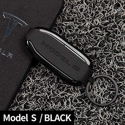 Silicone key fob cover for Tesla Model S/X with metal buckle, scratch protection, OEM quality, designed for Tesla key cards.