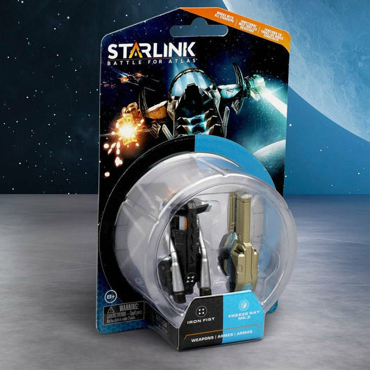 Weapons Pack featuring Iron Fist and Freeze Ray MK.2 from Starlink, with detailed sci-fi weapon designs.