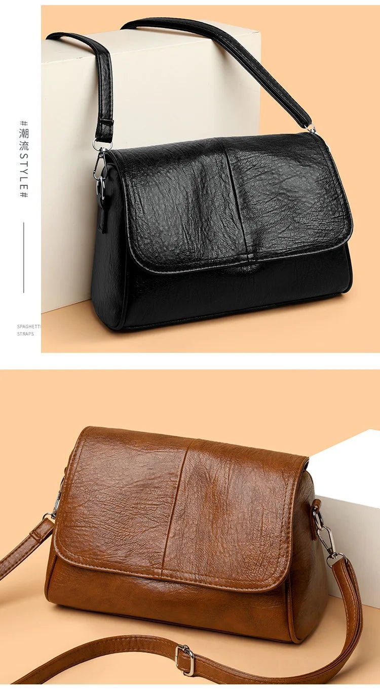 Retro Oil Wax Leather Crossbody Bag,with Textured and Vintage Feel,Simple and Elegant Flap Design,and Adjustable Shoulder Strap - BACKUPMYFILESNOW