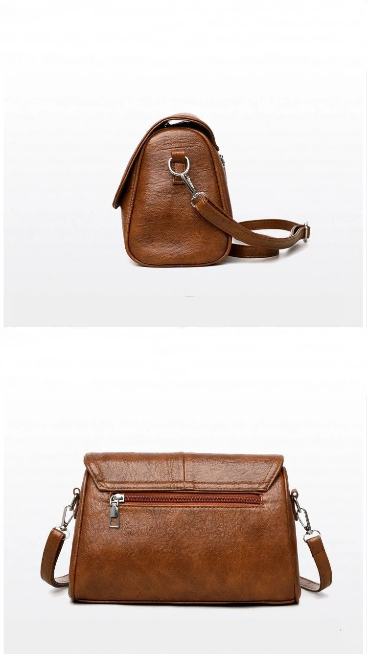 Retro Oil Wax Leather Crossbody Bag,with Textured and Vintage Feel,Simple and Elegant Flap Design,and Adjustable Shoulder Strap - BACKUPMYFILESNOW