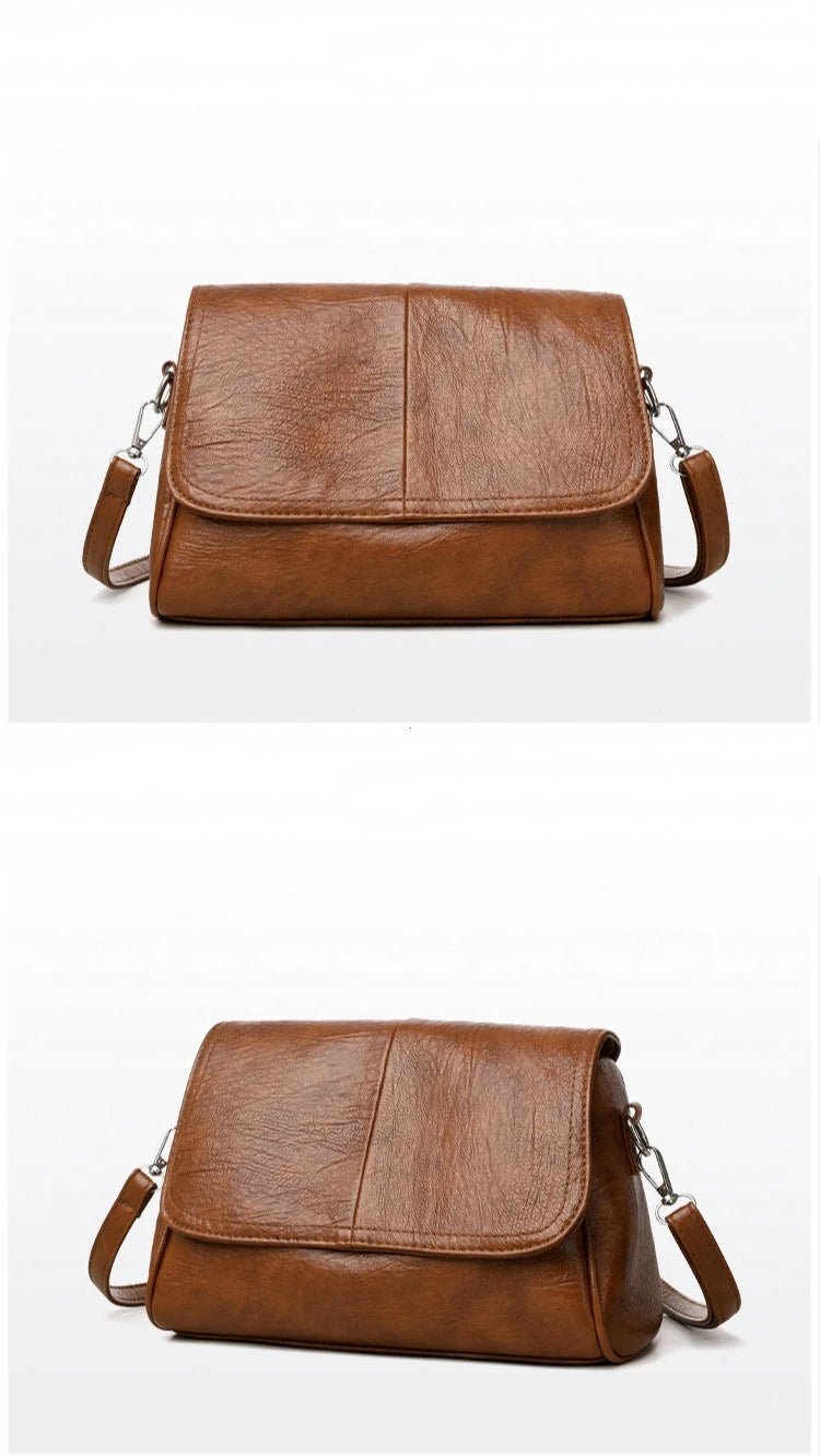 Retro Oil Wax Leather Crossbody Bag,with Textured and Vintage Feel,Simple and Elegant Flap Design,and Adjustable Shoulder Strap - BACKUPMYFILESNOW