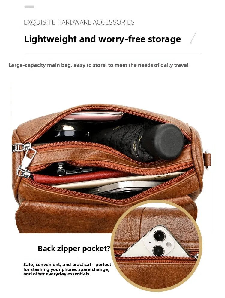 Retro Oil Wax Leather Crossbody Bag,with Textured and Vintage Feel,Simple and Elegant Flap Design,and Adjustable Shoulder Strap - BACKUPMYFILESNOW