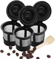 Reusable Coffee Pods, Refillable K - Cup, Single Serve Brew Basket with Spoon& Brush, 3 Capsule Coffee, 51 - 100ML Capacity, - BACKUPMYFILESNOW