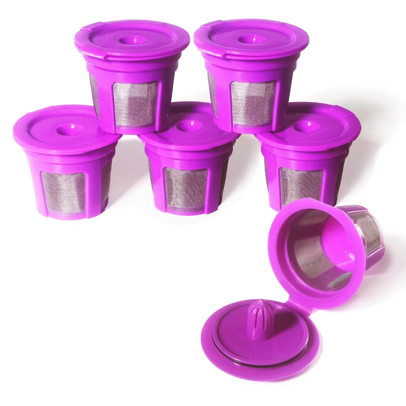 Reusable Pod Coffee Filters - Refillable Coffee Pod Capsules with Built - In Integrated Mesh Strainer for use with Select Single Cup Coffee Makers 6 Pack - BACKUPMYFILESNOW