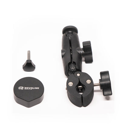 Revolink Satellite Gear Starlink Mini Bar Clamp Mount securing satellite dish or equipment to a bar or pole.