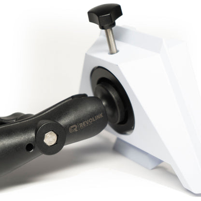 Starlink Mini Bar Clamp Mount by Revolink Satellite Gear, showing the compact clamp used for secure satellite dish installation.