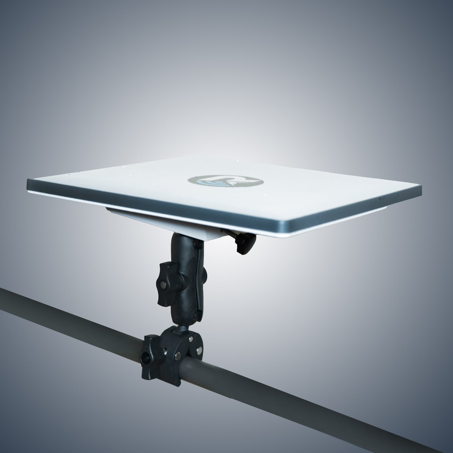 Revolink Starlink Mini Bar Clamp Mount for satellite dish installation, featuring sturdy metal construction and adjustable clamp.