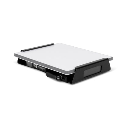Black Revolink Satellite Gear quick release bracket for Devos AMPak 145, easy attachment and removal for secure mounting.