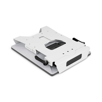 Black quick release bracket for Devos AMPak 145 by Revolink Satellite Gear, designed for secure attachment and easy removal.