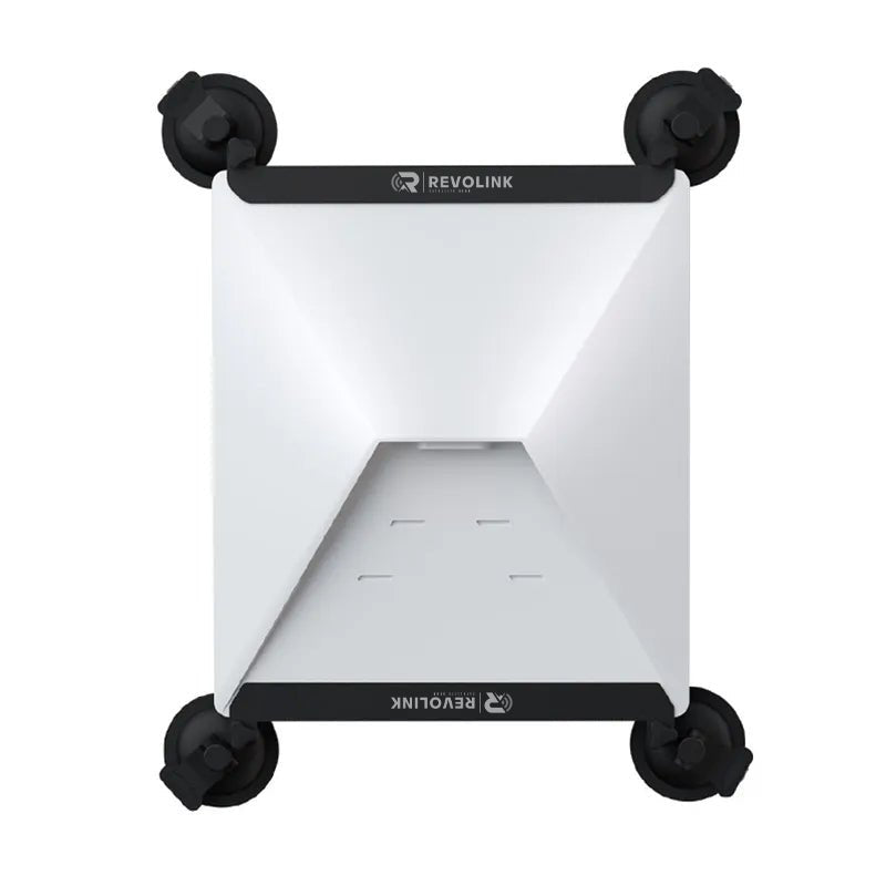 Black Starlink Mini Sunroof Mount by Revolink Satellite Gear, designed for secure vehicle roof installation of satellite equipment.