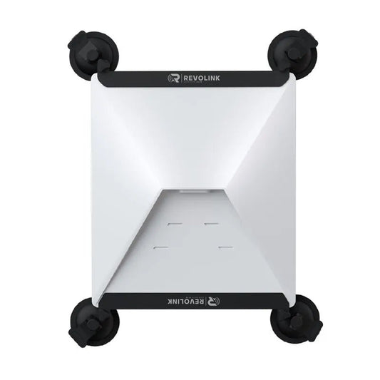 Black Starlink Mini Sunroof Mount by Revolink Satellite Gear, designed for secure vehicle roof installation of satellite equipment.