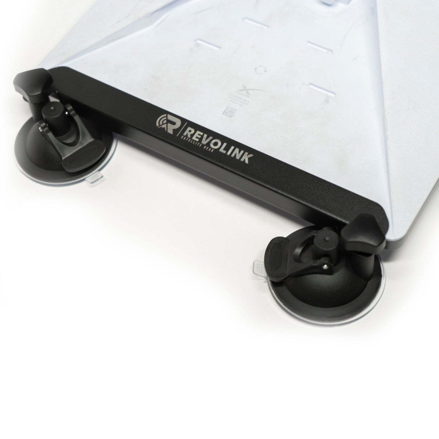 Revolink Satellite Gear black Starlink Mini Sunroof Mount installed on a vehicle roof for satellite dish attachment.