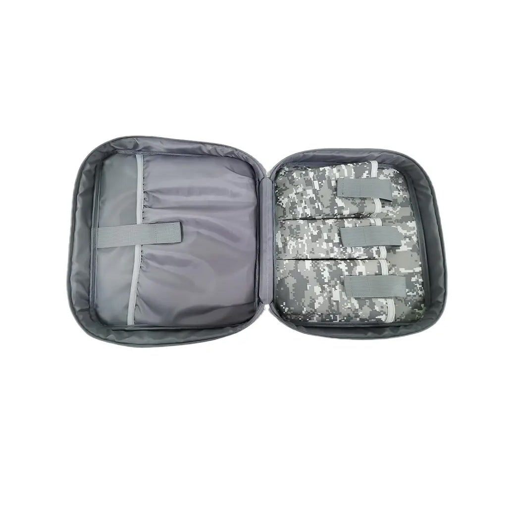 Camouflage Starlink Mini Travel Bag by Revolink Satellite Gear with multiple compartments and adjustable straps.