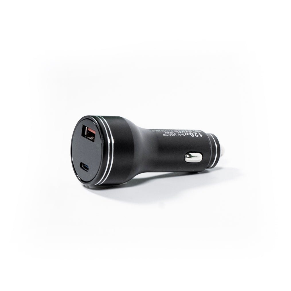 Revolink Satellite Gear Starlink Mini USB Car Charger plugged into a vehicle's power outlet, compact design for on-the-go charging.