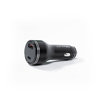 Revolink Satellite Gear Starlink Mini USB Car Charger plugged into a vehicle's power outlet, compact design for on-the-go charging.