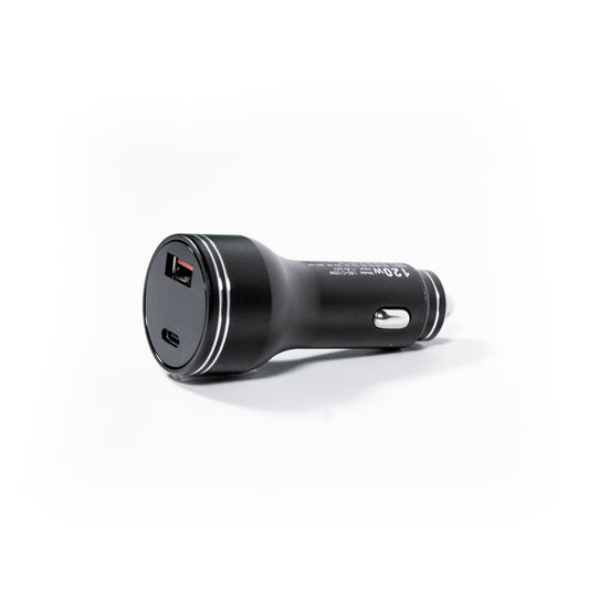 Revolink Satellite Gear Starlink Mini USB Car Charger plugged into a vehicle's power outlet, compact design for on-the-go charging.
