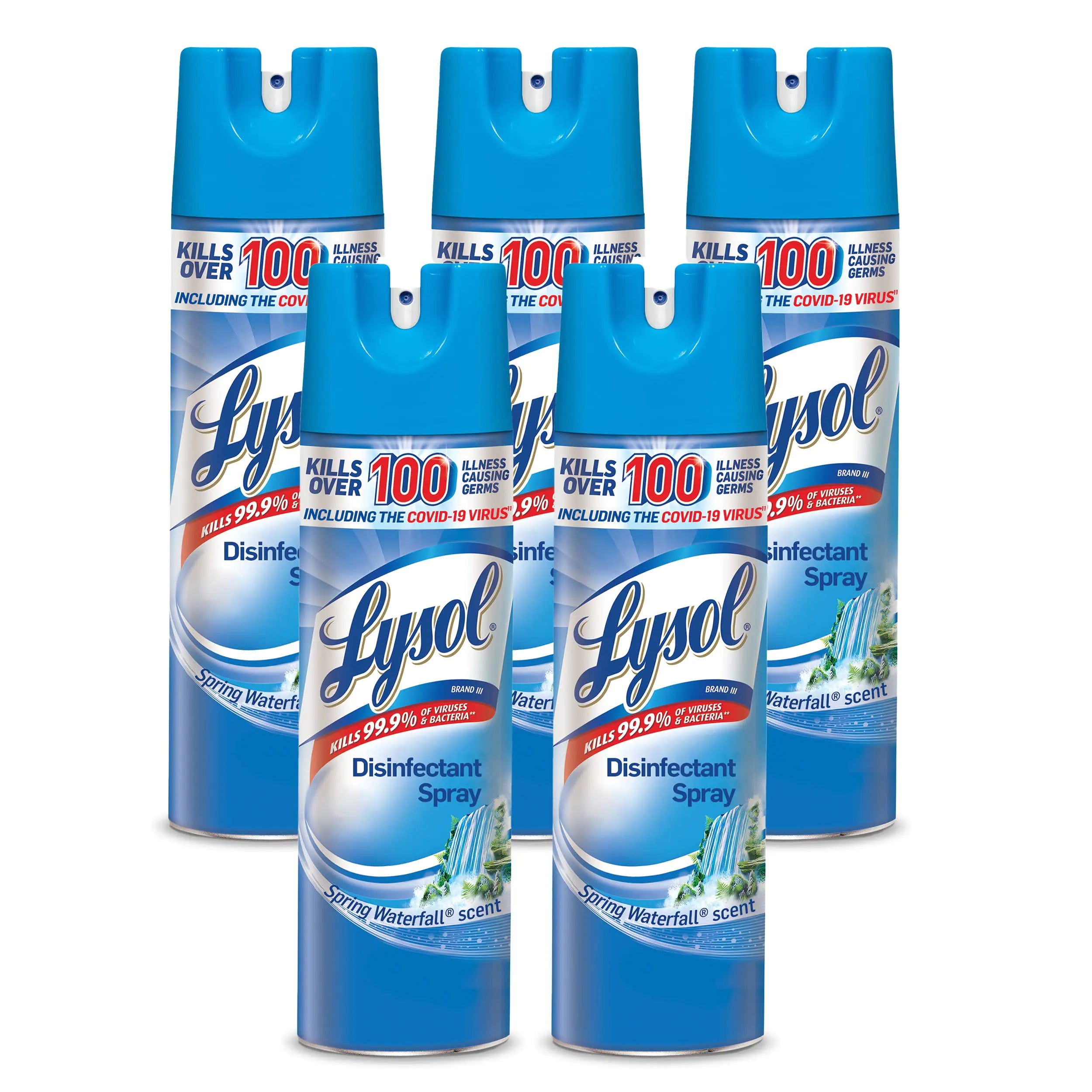 Lysol Disinfectant Spray - Spring Waterfall 19 Oz (Pack of 5)