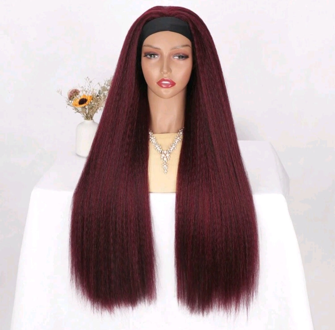 Kinky straight headband wig by EdleessFashion featuring natural-looking hair and a comfortable headband style for versatile wear