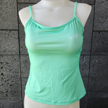 Loco Boutique solid logo cami tankini featuring a sleek, fitted design with the brand logo on the front, perfect for swimwear.