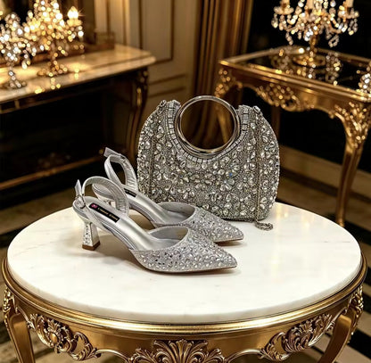 Elegant Italian ladies shoes and matching handbag set by EdleessFashion, featuring luxurious design and stylish details.