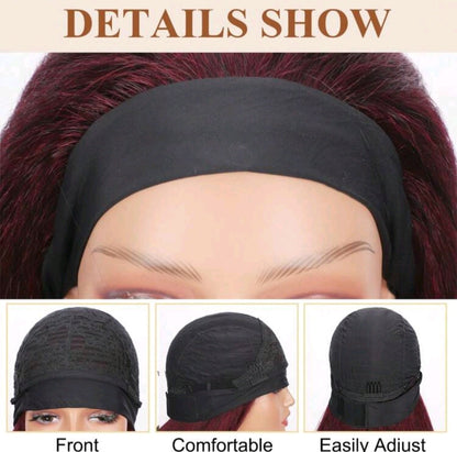 Kinky straight headband wig from LydiaMFashions by EdleessFashion, with natural hair texture and comfortable headband style.