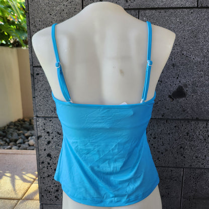 Loco Boutique solid logo cami tankini top in a sleek, fitted design with the brand's logo on the front.
