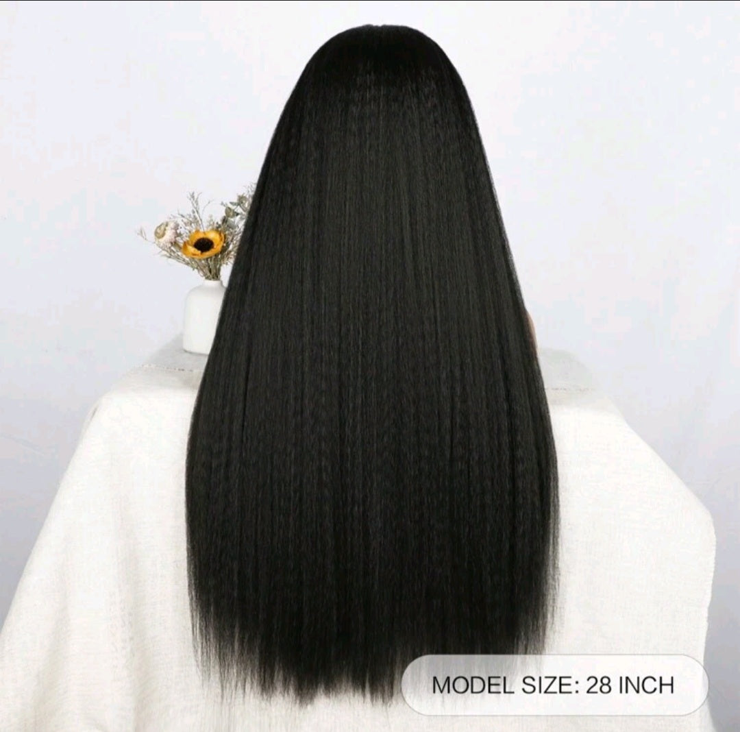 EdleessFashion LydiaMFashions kinky straight headband wig showing natural hair texture and stylish headband accessory.