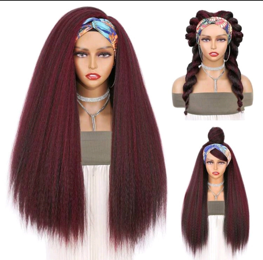 Kinky straight headband wig by EdleessFashion featuring natural-looking hair and a comfortable headband style.